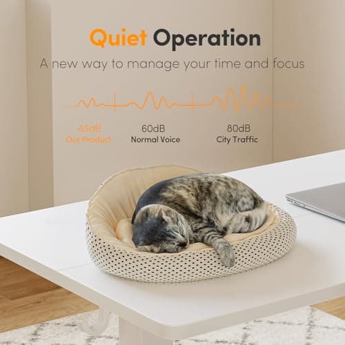 Cubiker Standing Desk, Stand up Height Adjustable Home Office Electric Desk, 40 x 24 Inch Sit Stand Desk with Splice Board, White Desktop 6