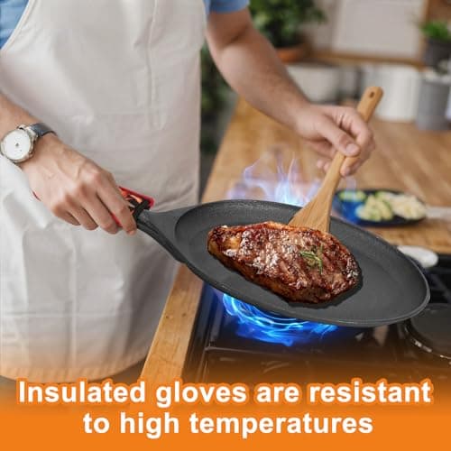 DUIBAOCHUN 4 PCS Fajita Skillet,Sizzler Plates With Wooden Base And Handle Cover,Steak Plates,Cast Iron Skillet Set,Cast Iron Plates for Home Party Eating 6