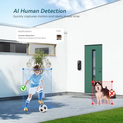 Orbitell Wireless Wi-Fi Video Doorbell Camera with Two Way Audio, AI Motion Detection, Night Vision and Cloud Storage, 2.4G Wi-Fi only 8