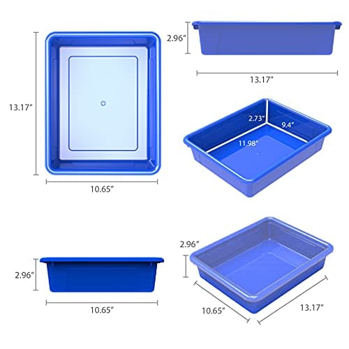 Storex Letter Size Flat Storage Tray – Organizer Bin for Classroom, Office and Home, Assorted Colors, 5-Pack (62514E05C) 7