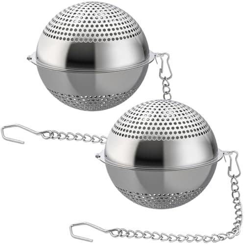 Lyxa SR 2 Pack Food Grade 304 Stainless Steel Mesh Tea Ball 2.1 Inch Tea Infuser Strainer Filter Diffuser for Loose Tea