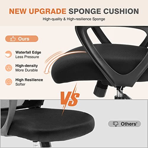 Sweetcrispy Ergonomic Mid-Back Mesh Home Office Desk Chair with Wheels, Lumbar Support, and Comfortable Armrests for Home, Bedroom, Study, Office 8