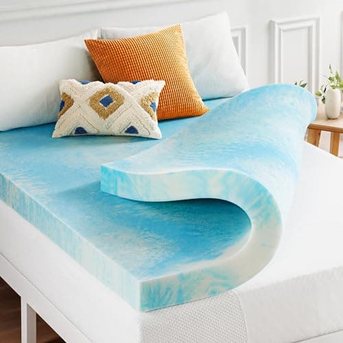 Best Price Mattress 4 Inch Swirl Gel AeroBreeze Cooling Air Flow Memory Foam Mattress Topper, Dorm Essentials, Twin