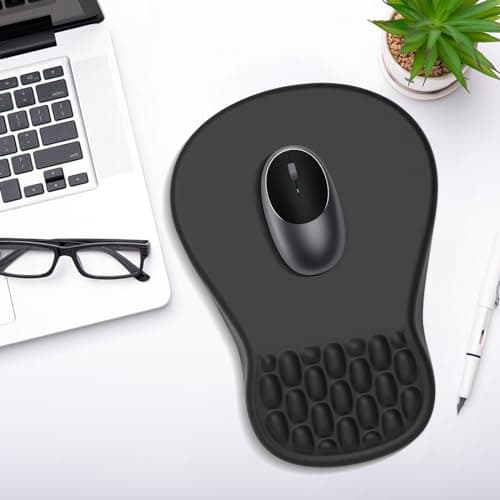 YIWEI Ergonomic Mouse Pad with Wrist Support - Gel Memory Foam Mouse Mat for Computer Keyboard & Laptop - Non-Slip Base, Pain Relief for Home Office & Gaming - Black 7