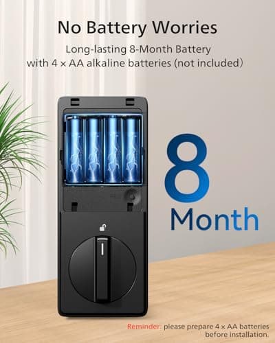 Philips Wi-Fi Smart Door Lock, Keyless Entry Door Lock with App Control,Fingerprint ID,Auto Lock,Keypad Deadbolt with Wi-Fi Bridge Adaptor,Smart Locks for Front Door-Matte Black 6