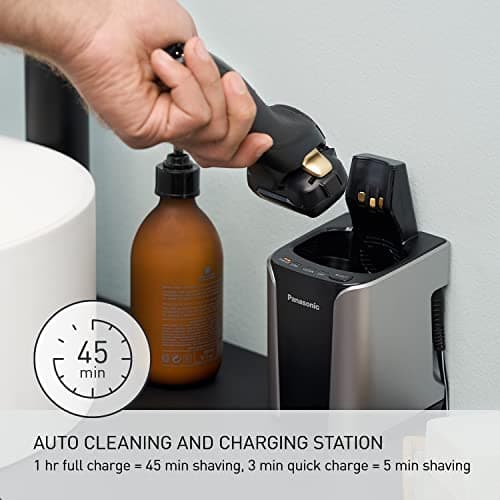 Panasonic Electric Razor for Men, Electric Shaver, ARC5 with Premium Automatic Cleaning and Charging Station, Wet Dry Shaver Men, Cordless Razor, with Pop-Up Trimmer ES-LV97-K, Black 6