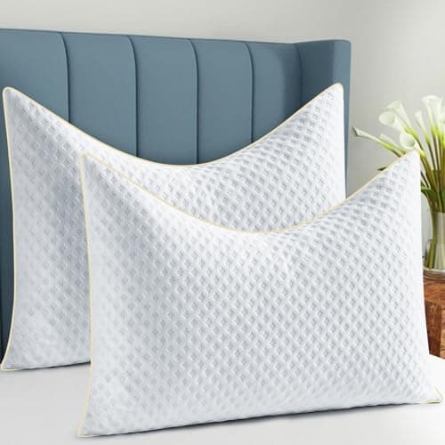 Side Sleeper Pillows Queen Size Set of 2 for Neck and Shoulder Pain, Adjustable Memory Foam Bed Pillows 2 Pack for Sleeping, Medium Firm Curved Queen Pillows, Supportive Queen Size Pillow 7
