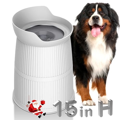 Elevated Dog Bowls for Large Dogs-[15.4-inch high],4.4L No Spill Dog Water Bowl, Adjustable Raised Bowls,Stainless Steel Water Bowl/Non-Slip/Water Dispenser