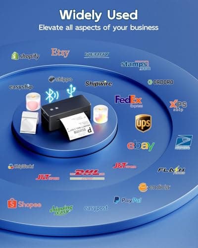 LabelCreate Bluetooth Thermal Shipping Label Printer, 4x6 Thermal Label Printer for Small Business, 2410BT Wireless Label Printers Compatible with iOS Android & PC, Widely Used for USPS, Tiktok 5