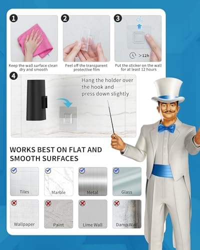 MR.SIGA Toilet Brush and Holder Set, Wall Mounted Toilet Bowl Brush, Compact Toilet Scrub Brush with Holder for Bathroom, Black, 2 Pack 7