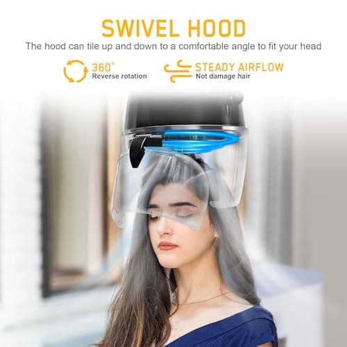 TRY-YEAN Wall Mounted Hair Dryer with Swivel Arm, Multifunctional Hair Processor Machine for Hair Care, Hair Dyeing, Oil Baking, Cold perm Heating, Drying and Styling 5