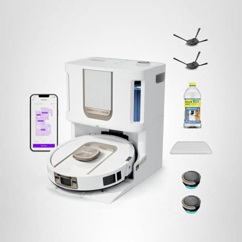 Shark Robot Vacuum & Mop Combo, PowerDetect ThermaCharged NeverTouch Pro, Self-Emptying, Self-Refill with Heated Mop Cleaning, 60-Day Capacity, 30-Day Tank, 6 PowerDetect Technologies, White, AV2900XE 14