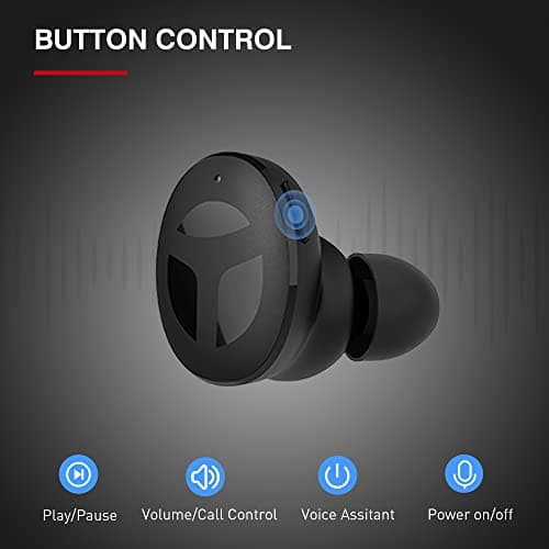TRANYA M10B Wireless Sports Earbuds, Button Control, Premium Sound with Deep Bass, 32H Playtime, 4 Microphones Design for Call, Bluetooth Earbuds, IPX5 Waterproof Headphones for Sports 3