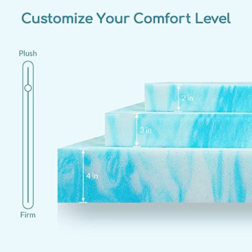 Airdown Mattress Topper, 3 Inch Gel Infused Memory Foam Mattress Topper, Full 6