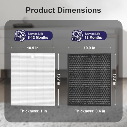 FMDZFL Filter Q – 1712-0123-00 Replacement Filter for Winix 5510 and 5520 Air Purifier, 5510 Replacement Combo Pack Includes: 2 HEPA & 2 Carbon Filter 7
