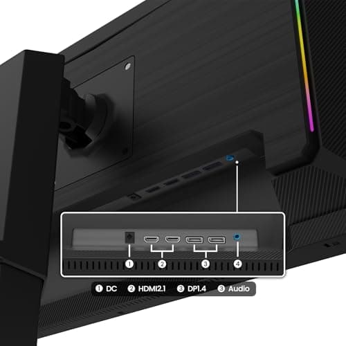 CRUA 27” 540Hz Gaming Monitor, IPS FHD(1920x1080P), AMD FreeSync, 120% sRGB, Height/Pivot/Rotating/Tilt Adjustable Vertical Monitor, HDMI 2.1 + DP 1.4, Wall Mount Install-Black 4