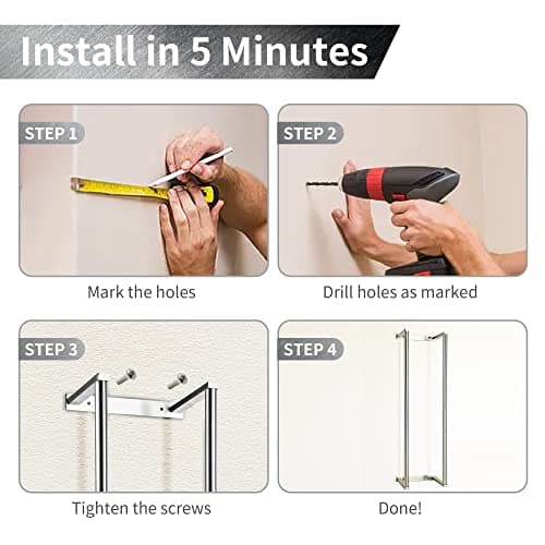 Towel Racks for Bathroom, Towel Holder for Bathroom Wall, 304 Stainless Steel Bathroom Towel Rack Wall Mounted for Storing Towels, Robes, Bathroom Towel Holder with Hooks, Bathroom Towel Storage, Pro 6