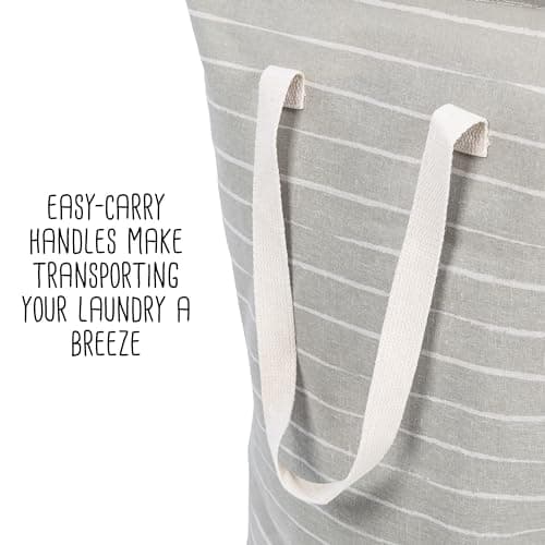 Honey-Can-Do Set of 2 Collapsible Fabric Laundry Basket Hampers With Handles HMP-09863 Grey 5