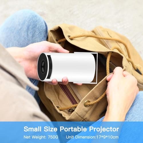 Mini Projector with WiFi and Bluetooth, 4K 1080P Support Portable Projector, 170 ANSI, 180° Rotatable, Auto Keystone Correction, 40"-130" Screen Video Projector for Laptop/PC/Smartphone 6