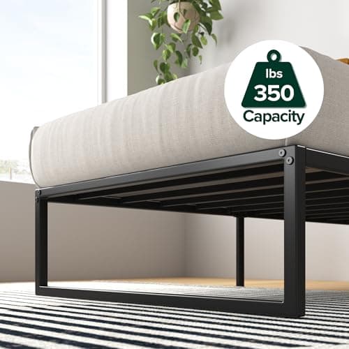Zinus Lorelei 14 Inch Metal Platform Bed Frame, Steel Slat Support, No Box Spring Needed, Eco Friendly WonderBox(TM) Packaging, 12.4” Underbed Storage, Easy Assembly, Black, Twin 8