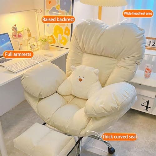 TCTCGXQ Gaming Chair Lazy Sofa Ergonomic Office Chairs Recliner Chair for Bedroom,Study Chair with Quiet Rubber Wheels Foot Rest and Lumbar Support Home Office Desk Chairs for Living Room & Bedroom 5