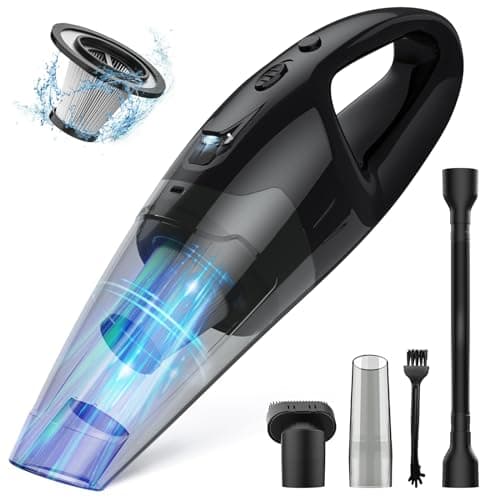 BSRCO Handheld Vacuum Cordless Rechargeable 3-in-1, Car Vacuum Portable Cordless with USB Charge, Handheld Vacuum with LED Light, HEPA Filter, 1.65LBs Lightweight Vacuum Cleaner for Dust, Pet Hair