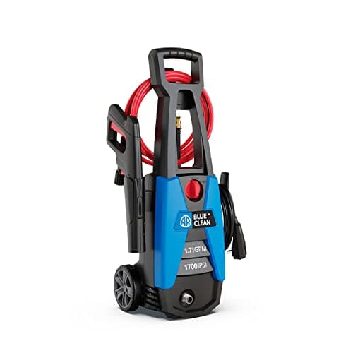 AR Blue Clean, BC142HS Electric Pressure Washer, 1700 PSI, 1.7 GPM, 11 AMP, 15 Degree Nozzle, Easy Squeeze Spray Gun, Foam Cannon, Extension Lance, 25' Hose, Compact Ergonomic Handle Design, 18 Lbs
