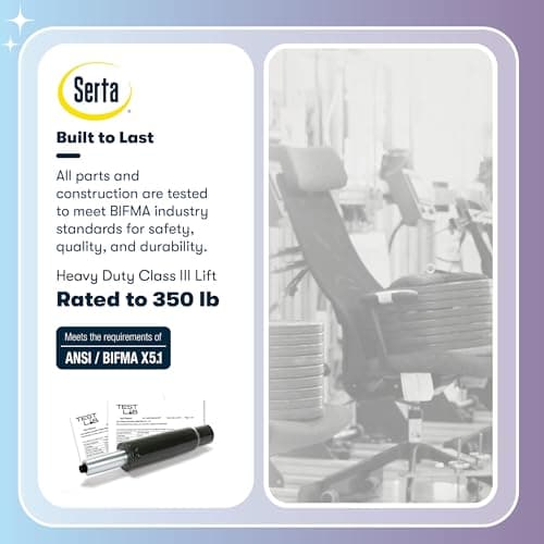 Serta Jackson Big and Tall Executive Home Office Chair with Smart Layers Technology, Wide Seat Cushion, Modern Comfy DeskChairs with Rolling Swivel Wheels, Bonded Leather, Black 13