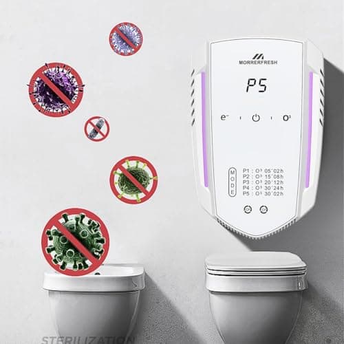 Morrerfresh Ozone Odor Eliminator for Strong Odor 99% Cat Litter Deodorizer Dog Poof Odor Removal Air Ionizers for Home Portable Air Purifier for Pets Toilet Wardrobe Shoe Garage Room Cabinet White 9