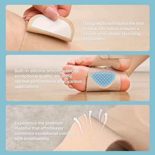Arch Support Braces for Plantar Fasciitis Relief: Upgraded Non-Slip Wearable Arch Support w/Built-in Orthotics - Adjustable Bands w/Gel Pads for Flat Feet High & Fallen Arch Unisex HSA or FSA Eligible 5