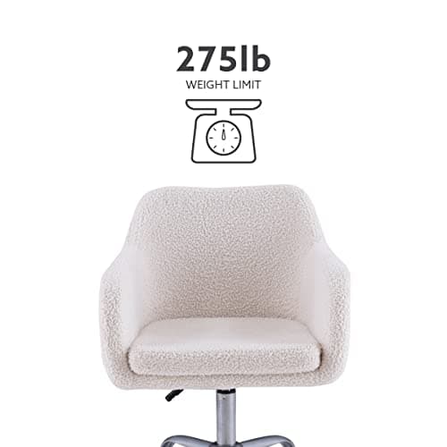 Linon Home Decor Products Linon Brooklyn Sherpa Office Chair, Ivory 10