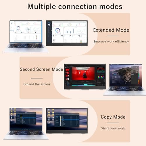 Viyivwine Portable Monitor Touchscreen, 15.6''Laptop Screen Extender, FHD IPS Touch Screen, Travel Monitor with Kickstand & Speaker, HDMI USB C External Monitors for Laptop Phone Computer Xbox Switch 5