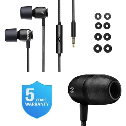 Ludos Clamor Wired Earbuds in-Ear Headphones, 5 Years Warranty, Earphones with Microphone, Noise Isolating Ear Buds for School, Kids, Women, Small Ear 7