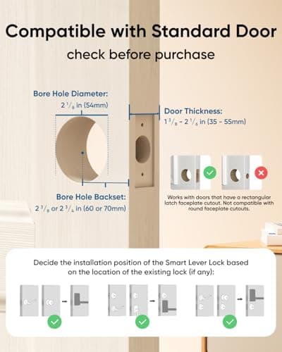 eufy Security Smart Lock C33, Keypad Door Lock with Handle, Fingerprint Door Knob, Keyless Entry Door Lock for Front Door and Bedrooms, Electronic Deadbolt, Wi-Fi, App Control, IP53 Waterproof, Black 6