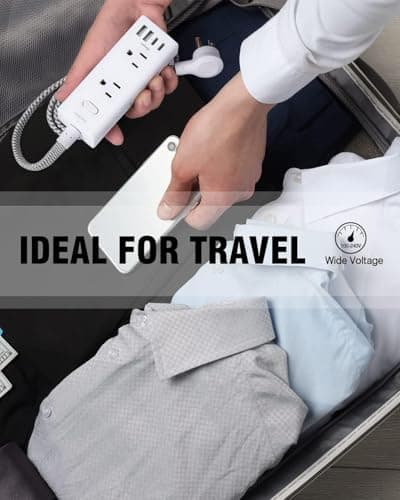 Power Strip Surge Protector - One Beat 6 Widely Outlets with 4 USB Ports (2 USB C), 5 Ft Extension Cord Flat Plug, Wall Mount Outlet Extender Small Power Strip for Travel Home Office College Dorm Room 7