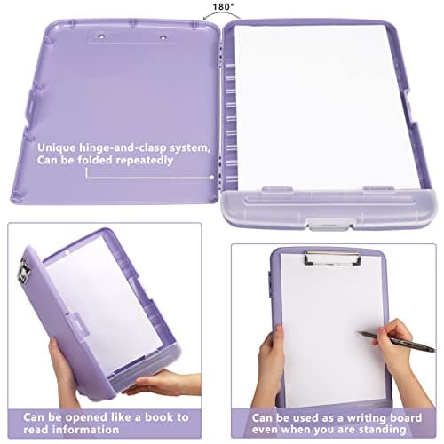 SFLHHDM Clipboard with Storage, Clip Boards 8.5x11, Plastic Clipboard with Pen Holder, Purple Clipboards, Clip Board Folder for Women Teachers Work, School & Office Supplies 6