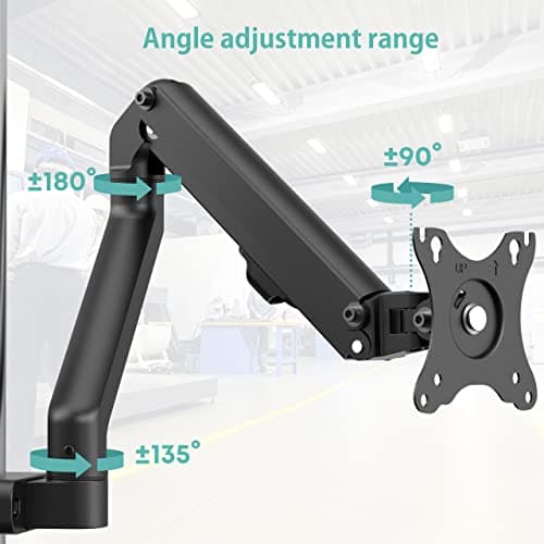 WORLDLIFT Height Adjustable Pole Mount Monitor Arm for 17"-27" Screens with Mechanical Spring, VESA 75x75 and 100x100 - Holds up to 15.4 lbs 6