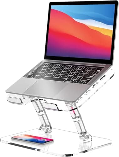 Lpoake Adjustable Foldable Laptop Stand, Portable Ergonomic Computer Stand for Laptop, Compatible with 10 to 15.6 Inches Notebook Computers