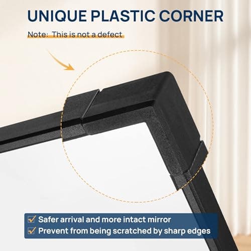 ENJOYBASICS 63"x20" Full Length Mirror with Stand, Large Body Mirror for Wall or Floor, Aluminum Alloy Frame, for Bedroom, Living Room, Dressing Room, Black 5