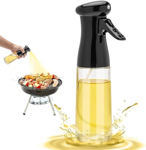 Honbuty Olive Oil Sprayer for Cooking, 200ml Glass Oil Dispenser Bottle Spray Mister, Refillable Food Grade Oil Vinegar Spritzer Sprayer Bottles for Kitchen, Air Fryer, Salad, Baking