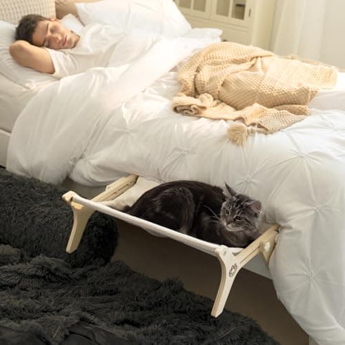 EHEYCIGA Cat Window Perch for Cats Inside, Adjustable Cat Hammock for Window Sill with Premium Hardwood & Robust Metal Frame, Cat Window Seat for Indoor Cats 9