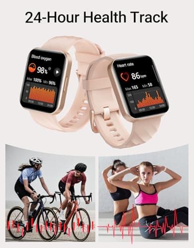 Dakofied Smart Watch (Answer/Make Calls), 1.85" Smart Watches for Women Men Digital Watch Fitness Tracker with 100+ Sport Modes Heart Rate Monitor for iOS Android Phones Waterproof (Light Pink) 5