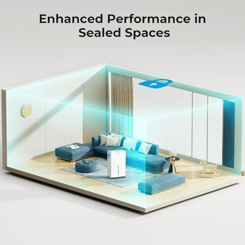 1500 Sq.ft Dehumidifier for Basement, SEAVON 21 Pint Dehumidifiers with Drain Hose for Home Large Room Bedroom Bathroom, Powerful Moisture Removal, Smart Humidity Control & Display, 24H Timer, 3 Mode 9