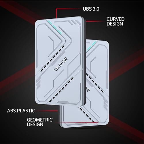 OXIVOR 250GB Portable External Hard Drive – 2.5" Ultra-Slim Hard Drive HDD with USB 3.0 for Desktop, PC, Mac, PS3,4,5, PS4, and Gaming Systems – Fast Data Transfer (Silver) 5