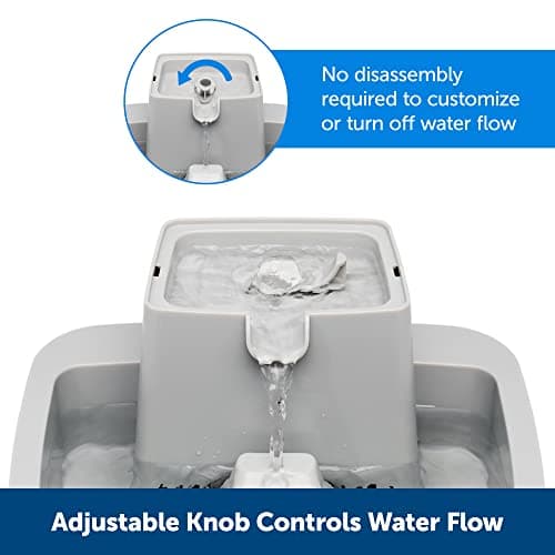 PetSafe Oasys 1/2 Gallon Pet Fountain - Cat & Dog Hydration Station with Free-Falling Water Stream & Customizable Flow - Encourages Hydration & Protects Sensitive Whiskers - 1/2 Gallon 3