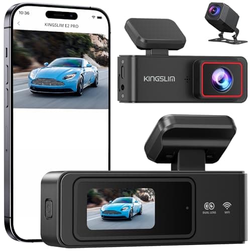 2K Dash Cam Front and Rear with 64GB SD Card, Wireless WiFi Dash Camera for Cars, 1.5'' Screen Mini Dashcam Front and Back, Support G-Sensor/Time Lapse 2 Kinds Parking Monitor