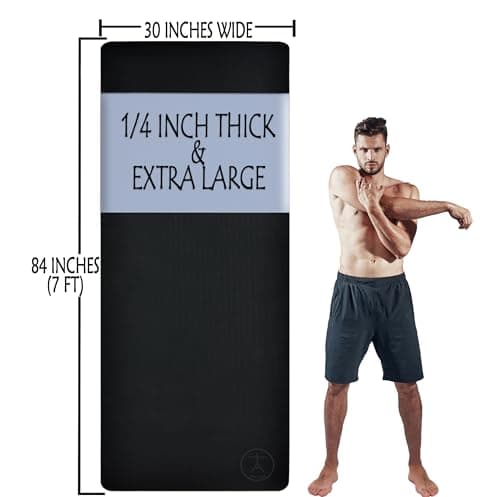 Tatago Extra Large Yoga Mat Wide & Long (84 x 30") 1/4 inch Thick XL Yoga Mat For Total Joint Cushioning, The Large Exercise Mat Thick And Perfect For Home Workouts. 5
