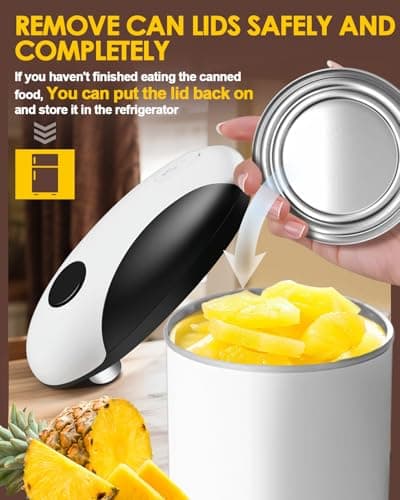 Rechargeable Automatic Can Opener, One-Touch Electric Can Opener with Smooth Edge, Hands-Free Can Opener for Seniors & Arthritis 8