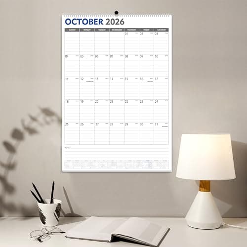 GuassLee Large Wall Calendar 2026-2027, 22"x15" Vertical Wall Calendar 2026, Jan. 2026 to Jun. 2027, 18-Month Paper Hanging Planner Wall with Julian Date for Office Home Planning & Organizing 5