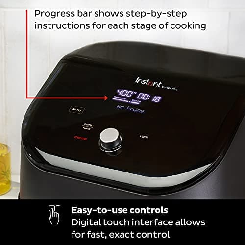 Instant Pot Vortex Plus 6QT ClearCook Air Fryer, Clear Windows, Custom Program Options, 6-in-1 Functions, Crisps, Broils, Roasts, Dehydrates, Bakes, Reheats, from the Makers of Instant Pot, Black 6